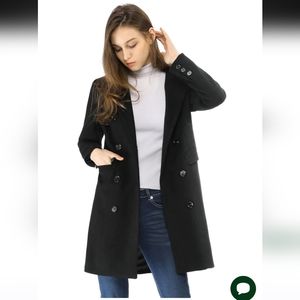 CLASSIC BLACK DOUBLE BREASTED TRENCH COAT